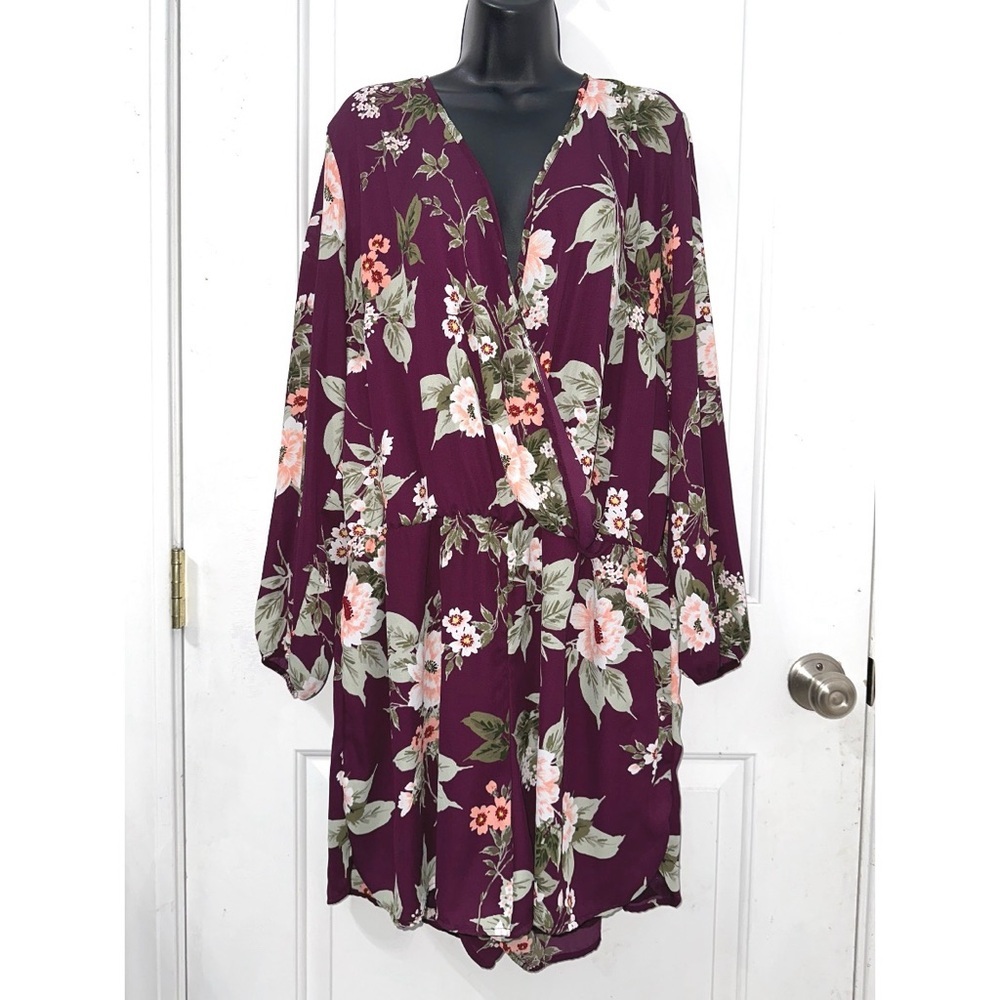 Charlotte Russe purple floral romper size 2x